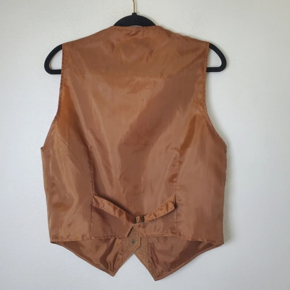 Don't Stop Men's Vintage Brown‎ Suede Leather Western Vest With Snaps & Laced Up
